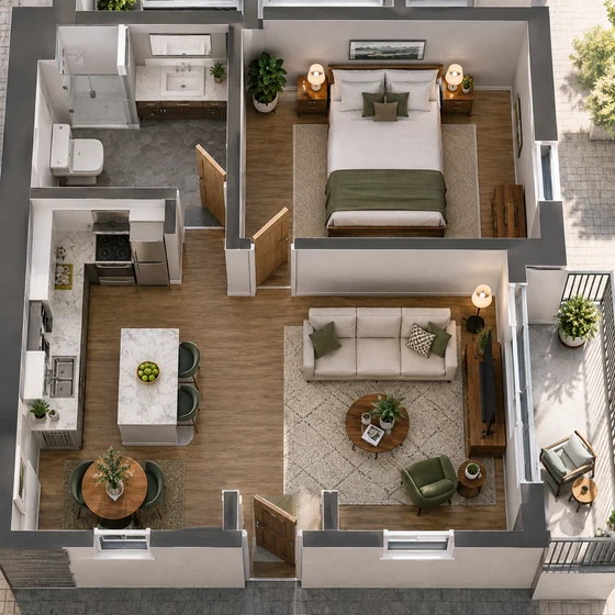 Minh họa: one-bedroom